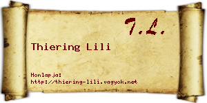 Thiering Lili névjegykártya